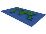 Digital World Map 3D Model preview