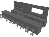 Diner Counter 3D Model preview