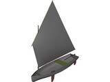 Dingy Sail Boat 3D Model preview