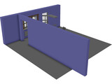 Dining Room with Balcony 3D Model