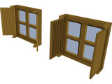 Double Shutter Window 3D Model preview