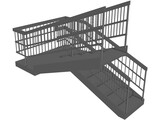 Double Staircase 3D Model