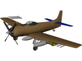Douglas A-1 Skyraider 3D Model preview