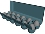Dozen Eggs Carton 3D Model preview