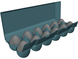 Dozen Eggs Carton 3D Model