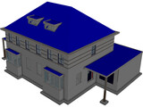 Dutch 2 Family House 3D Model preview