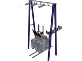 Electric High-voltage Transformers 3D Model preview