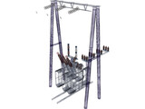 Electric High-voltage Transformers 3D Model