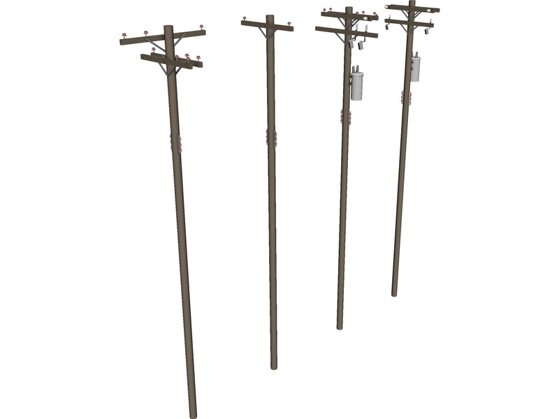 Electrical Post Array 3D Model
