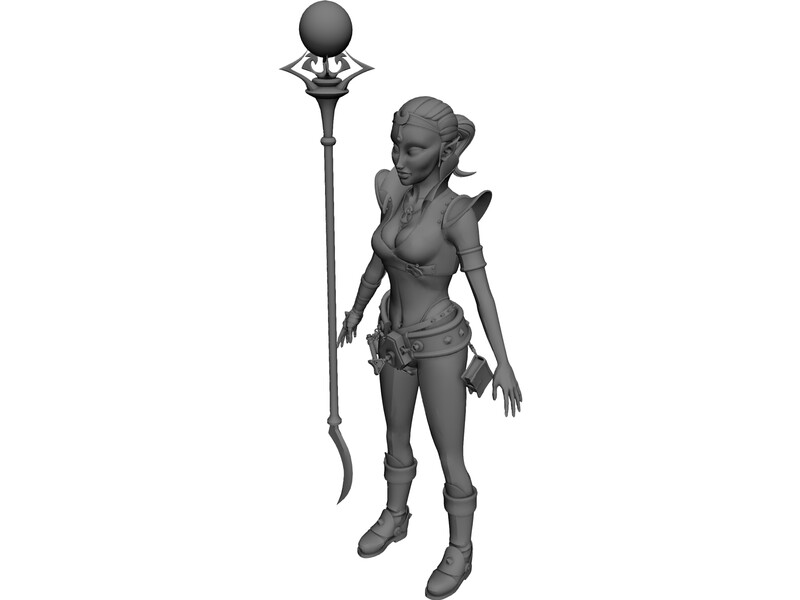 Elf Witch 3D Model