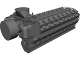 Diesel 18V48/60 Engine 3D Model preview