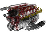 Dodge Viper V10 Engine 3D Model