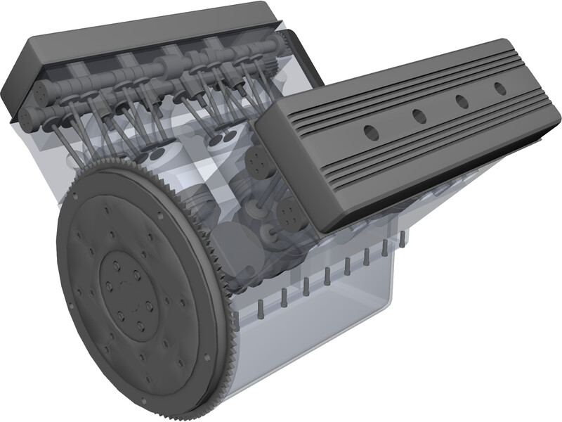 Ferrari 288 GTO Engine 3D Model