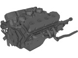 Ford Mustang Engine 3D Model