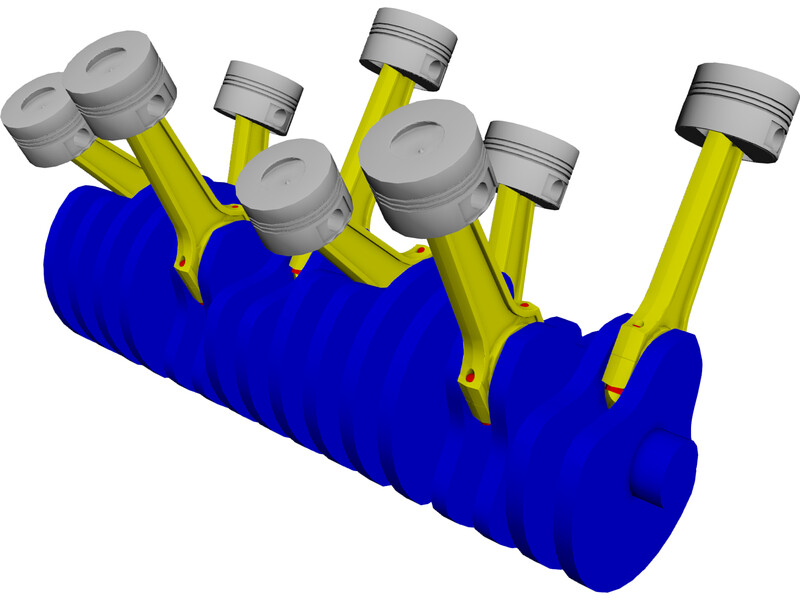 V8 Engine 3D Model