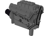 Race Block Supercharged Engine 3D Model