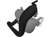Two Stroke 125cc Engine 3D Model