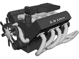 V8 5.0 Litre Engine 3D Model preview