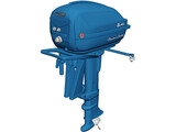 Evinrude Big Twin Motor 3D Model preview