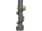 Exhaust Stack Platform Circular Stairway 3D Model preview
