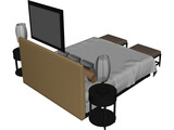 Fancy Couples Bed 3D Model preview