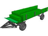 Farm Wagon 3D Model preview