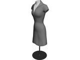 Female Mannequin Bust and Dress 3D Model preview