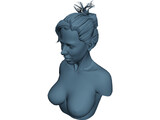 Female Torso Head 3D Model preview