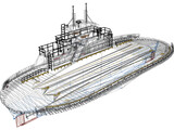 Ferry Boat 3D Model