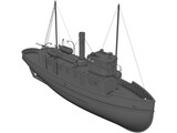 Ferry Ship (1900) 3D Model