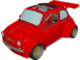 Fiat Lancia 500 RS4 Rally Car 3D Model preview