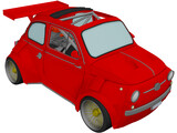 Fiat Lancia 500 RS4 Rally Car 3D Model