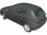 Fiat Punto 5-Door (2012) 3D Model preview