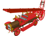 Fire Engine Dennis 3D Model preview