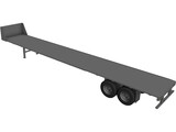 Flat Bed Trailer 3D Model preview