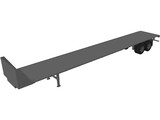 Flat Bed Trailer 3D Model