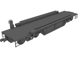 Flat Bed Train Carriage 3D Model preview