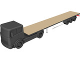Flat Bed Truck 3D Model preview