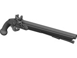Flintlock Holster Pistol C 1760 3D Model preview