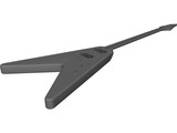 Flying V Neck Electric Guitar Body 3D Model preview