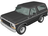 Ford Bronco Wagon (1978) 3D Model preview