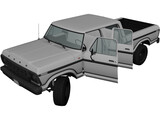 Ford F-Series Crewcab (1978) 3D Model preview