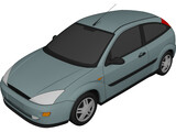 Ford Focus Hatchback 3-Door (1999) 3D Model preview