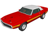 Ford Mustang GT500 Shelby Convertible (1969) 3D Model preview