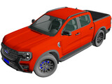 Ford Ranger XLT (2024) 3D Model preview
