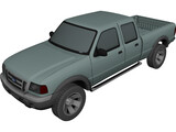 Ford Ranger XLT Crew Cab (2005) 3D Model preview