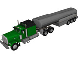 Ford Semi Truck with Tanker Trailer 3D Model preview