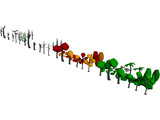 Forest Set Low Poly 3D Model preview