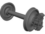 Freight Train Axle 3D Model preview