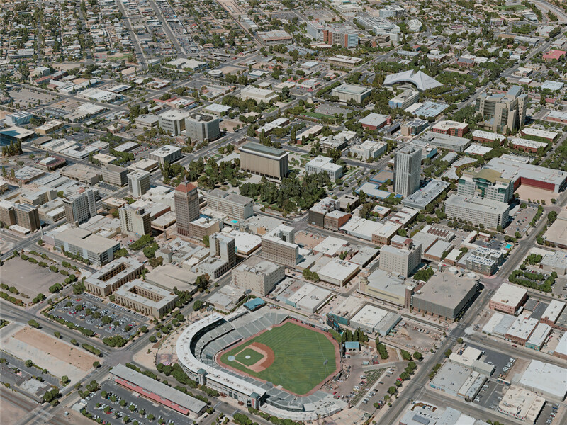 Fresno City, CA, USA (2020) 3D Model